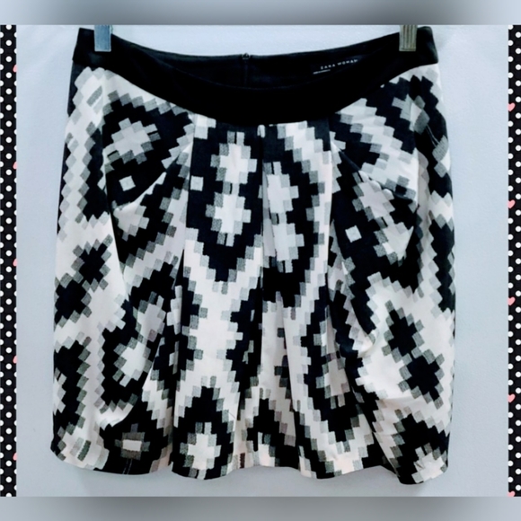 Zara Dresses & Skirts - ZARA WOMAN TRIBAL PRINT PLEATED FRONT MINI SKIRT